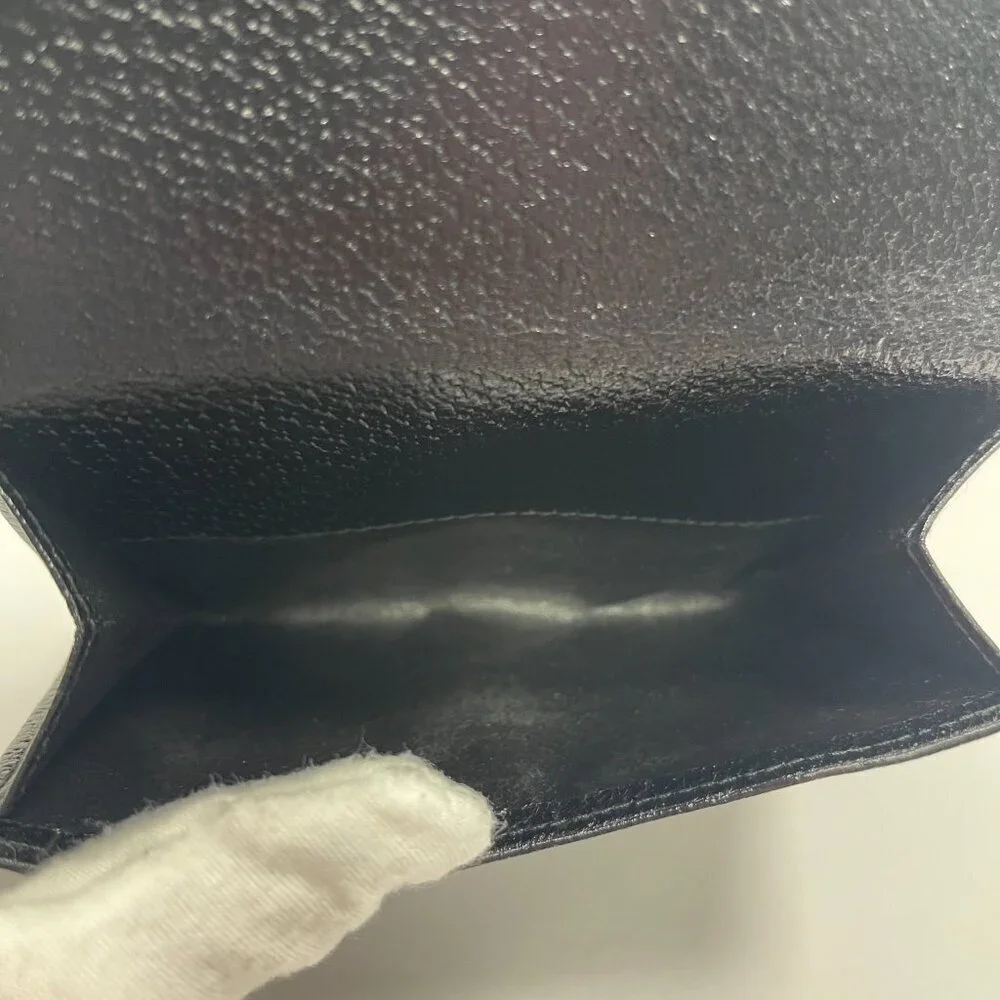 Gucci Black Leather Compact Wallet w/ Silver-tone Hardware - Preowned